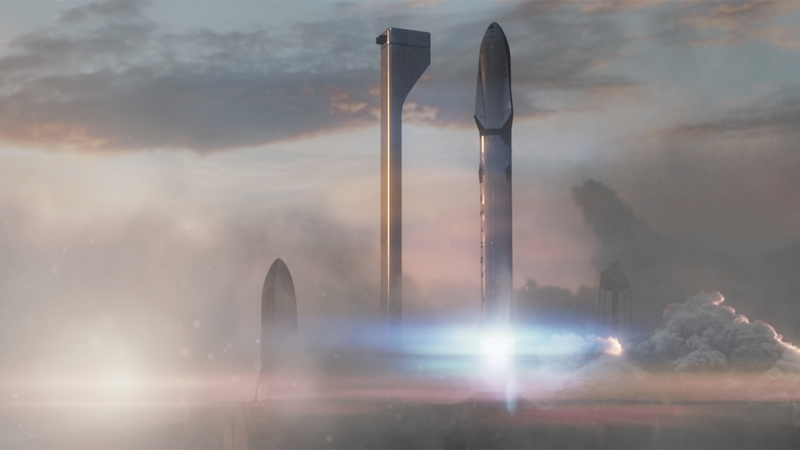 An artist’s rendering of the Interplanetary Transport System (Image: SpaceX)